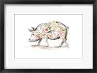 Framed Happy Little Pig