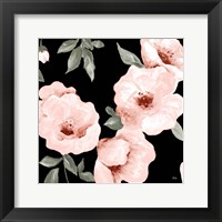 Dusty Rose on Black II Framed Print