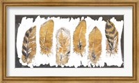 Framed Gold Watercolor Feathers