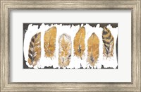 Framed Gold Watercolor Feathers