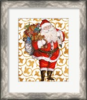 Framed Golden Santa