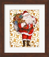 Framed Golden Santa