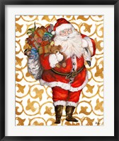 Framed Golden Santa