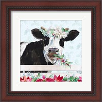 Framed Holiday Crazy Cow