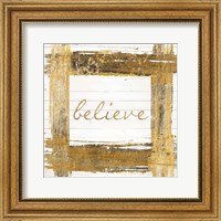 Framed Gold Believe Square