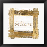 Framed Gold Believe Square