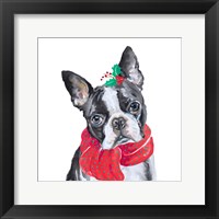 Framed 'Holiday Dog II' border=