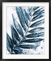 Framed Blue Jungle Leaf I