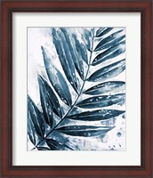 Framed Blue Jungle Leaf I