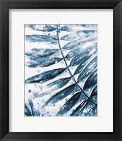 Framed Blue Jungle Leaf II