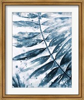 Framed Blue Jungle Leaf II