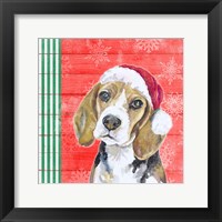 Framed 'Holiday Puppy I' border=