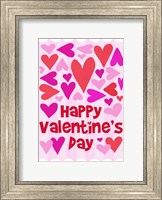 Framed Happy Valentine with Hearts