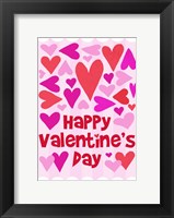 Framed Happy Valentine with Hearts