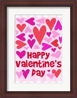 Framed Happy Valentine with Hearts