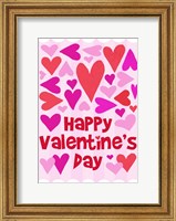 Framed Happy Valentine with Hearts