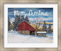 Framed Merry Christmas Barn