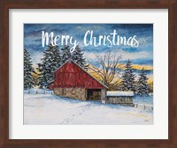 Framed Merry Christmas Barn