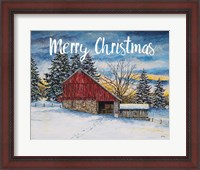Framed Merry Christmas Barn