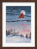 Framed Happy Holiday Cardinal