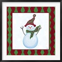 Framed Snowman Zig Zag Square I