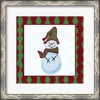 Framed Snowman Zig Zag Square III