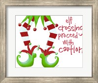 Framed Elf Crossing Proceed With Caution