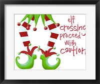 Framed Elf Crossing Proceed With Caution