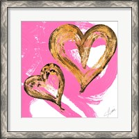 Framed Pink & Gold Heart Strokes II