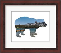 Framed Lake Scenery Bear