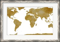 Framed World Map Collection Gold