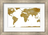 Framed World Map Collection Gold