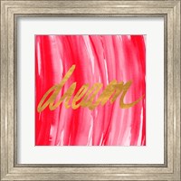 Framed Golden Words Watercolor Square III (red background)