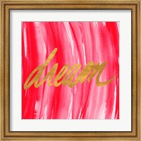 Framed Golden Words Watercolor Square III (red background)