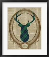 Holiday Tartan Deer II Framed Print