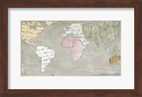 Framed World Map Collection on Beige