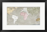 Framed World Map Collection on Beige