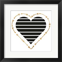 Framed Heart Stripes and Gold Arrows