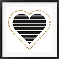 Framed Heart Stripes and Gold Arrows