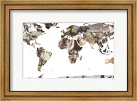 Framed World Animals Map