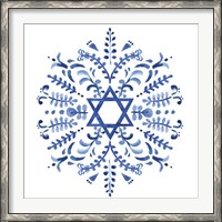 Framed Indigo Hanukkah IV