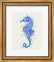 Framed Seahorse Rainbow Splash Blue