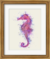 Framed Seahorse Rainbow Splash Pink & Purple