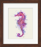 Framed Seahorse Rainbow Splash Pink & Purple