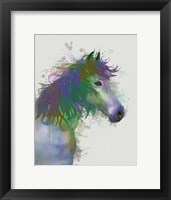 Framed Horse Portrait 1 Rainbow Splash