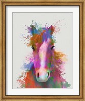 Framed Horse Portrait 2 Rainbow Splash