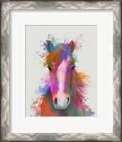 Framed Horse Portrait 2 Rainbow Splash