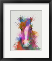 Framed Horse Portrait 2 Rainbow Splash