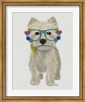 Framed West Highland Terrier Flower Glasses