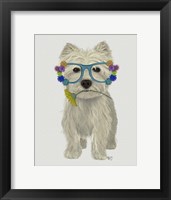 Framed West Highland Terrier Flower Glasses